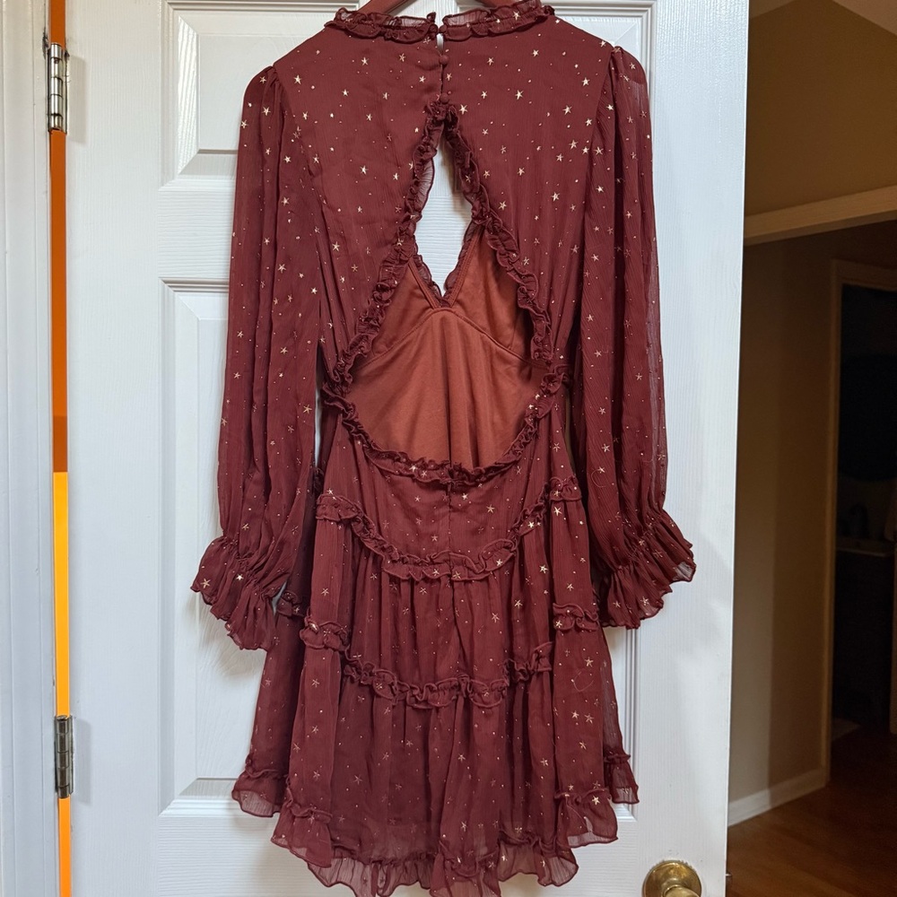 Cosmic Star Ruffle Open Back Mini Dress - Picture 12 of 13